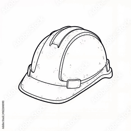 Construction helmet in sketch style
