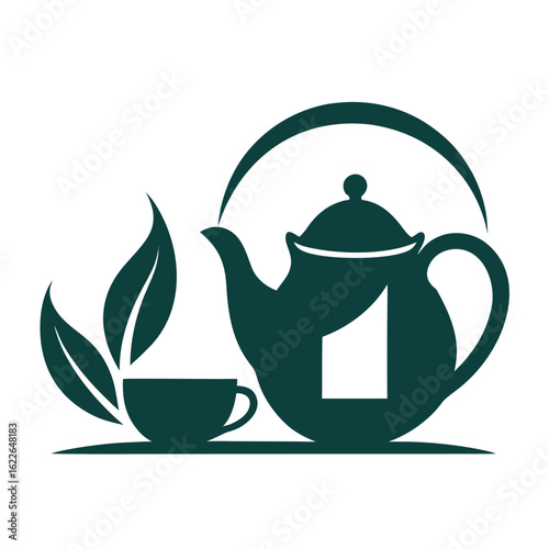      Tea house logo vector illustration.

