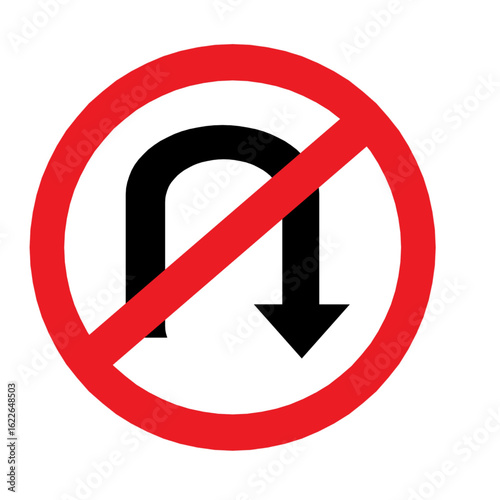 U turn prohibited traffic sign symbol rules.eps