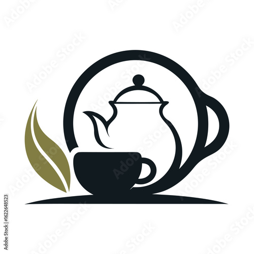      Tea house logo vector illustration.

