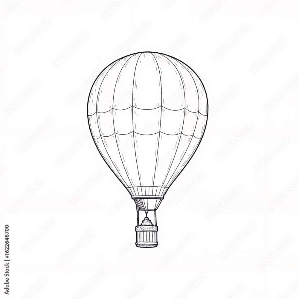 Fototapeta premium Hot air balloon illustration in a minimalist style