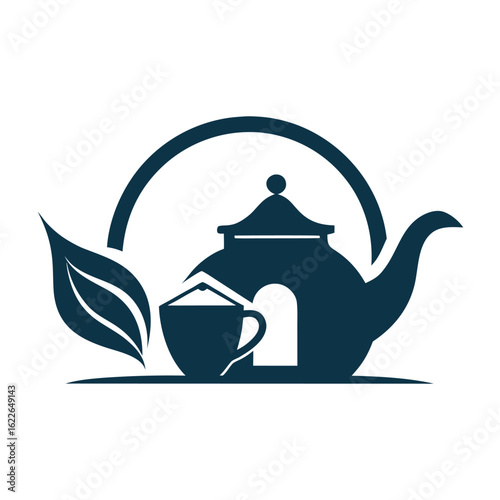      Tea house logo vector illustration.

