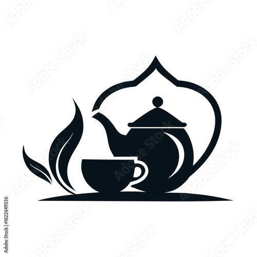      Tea house logo vector illustration.

