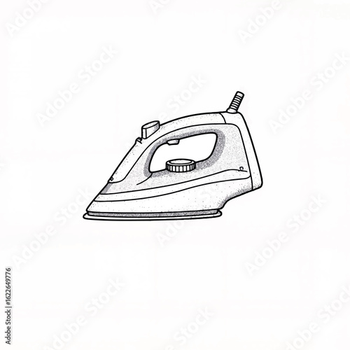 Iron appliance illustration in minimalist style