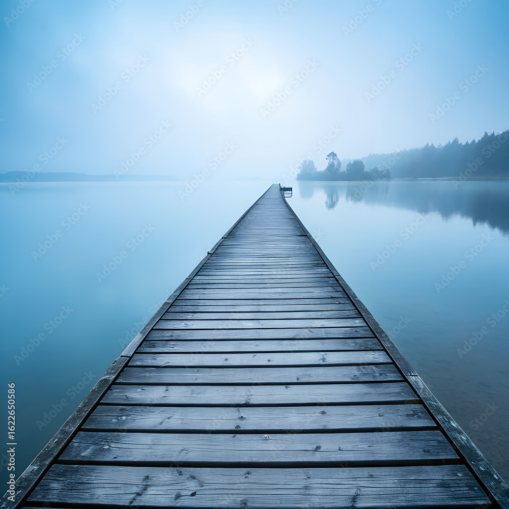 Fototapeta premium wooden bridge over lake
