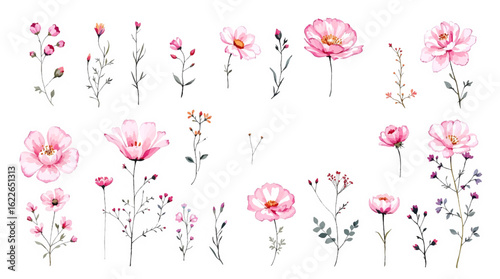 Light watercolor floral border with gentle color transitions