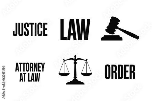 Justice law attorney at law order gavel scales of justice vector
