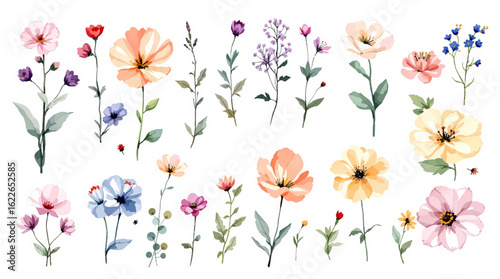 Elegant garden blossom scene in muted pastel hues