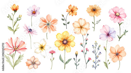 Gentle countryside flower border in fresh spring shades