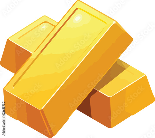 Shiny golden bars stacked diagonally bullion precious  style vector illustration EPS file download