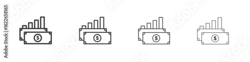 capital gain icon concept Linear Pictogram. Simple element illustration.