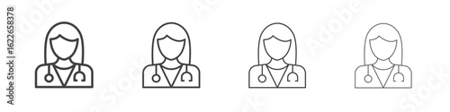 Woman Doctor icon concept Linear Pictogram. Simple element illustration.