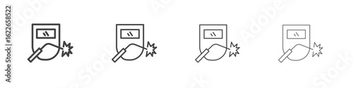 Welding icon concept Linear Pictogram. Simple element illustration.