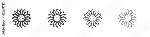 Sunflower icon concept Linear Pictogram. Simple element illustration.