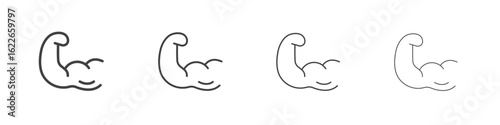 Strong arm icon concept Linear Pictogram. Simple element illustration.