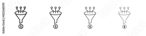 Sales funnel icon concept Linear Pictogram. Simple element illustration.