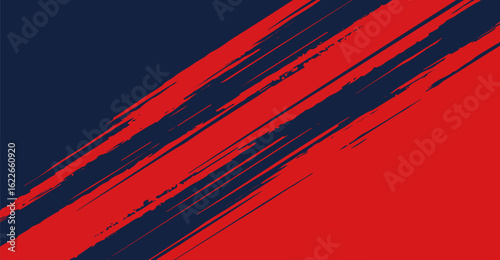 Bold abstract background featuring red and navy hues with diagonal brushstroke shapes, creating a dynamic and textured composition that suggests movement and artistic expression