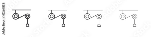 Pulley icon concept Linear Pictogram. Simple element illustration.
