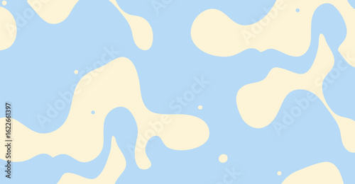 Soft blue and light beige abstract background with organic shapes creating a tranquil, minimalist design ideal for subtle backgrounds and modern aesthetic presentations