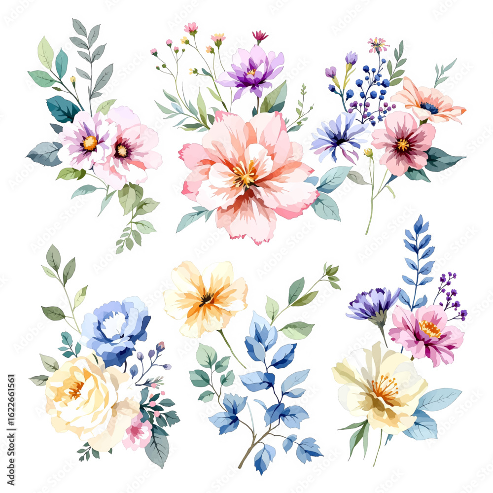 Fototapeta premium flowers on a white background