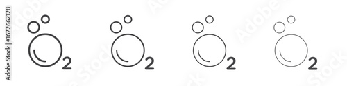 Oxygen O2 icon concept Linear Pictogram. Simple element illustration.