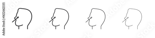 Nasal swab icon concept Linear Pictogram. Simple element illustration.