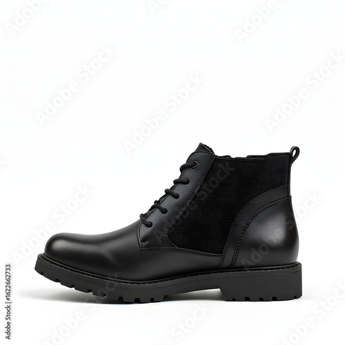 black leather shoes
