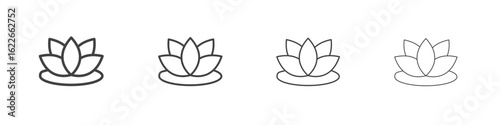 Lotus flower icon concept Linear Pictogram. Simple element illustration.
