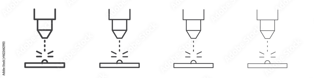 Obraz premium Laser machine icon concept Linear Pictogram. Simple element illustration.