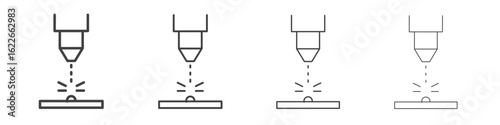 Laser machine icon concept Linear Pictogram. Simple element illustration.