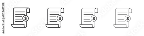 Invoice icon concept Linear Pictogram. Simple element illustration.