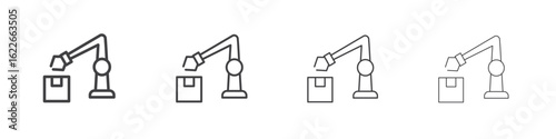 Industrial robot icon concept Linear Pictogram. Simple element illustration.