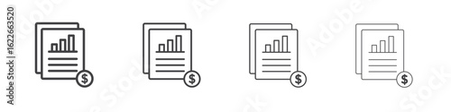 Income statement icon concept Linear Pictogram. Simple element illustration.
