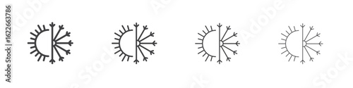 Hot and cold icon concept Linear Pictogram. Simple element illustration.