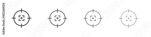 Gun target icon concept Linear Pictogram. Simple element illustration.