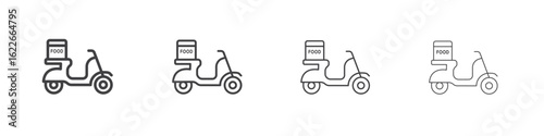 Food delivery icon concept Linear Pictogram. Simple element illustration.