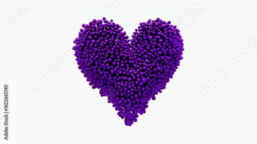 Purple Heart Shape 3 D Elements Purple Particles Love Gathering