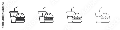 Fast food icon concept Linear Pictogram. Simple element illustration.