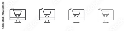 E commerce platform icon concept Linear Pictogram. Simple element illustration.