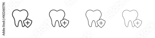 Dental insurance icon concept Linear Pictogram. Simple element illustration.