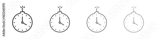 Deadline icon concept Linear Pictogram. Simple element illustration.