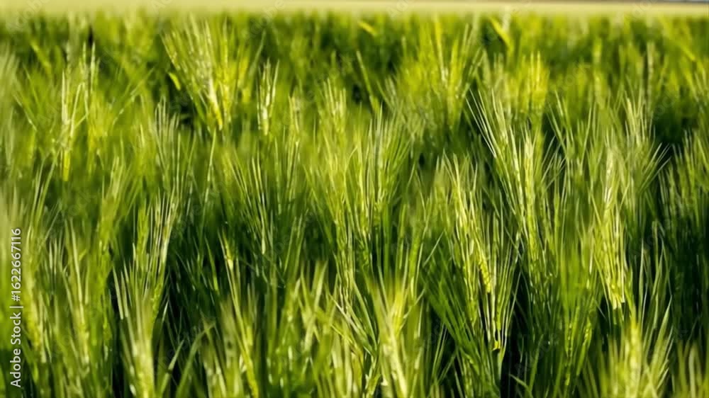 Vibrant Green Wheat Field: A Summer's Day in the Countryside Vibrant Green Wheat Field: A Summer's Day in the Countryside