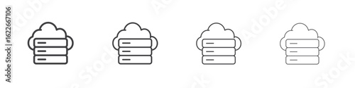 Cloud server icon concept Linear Pictogram. Simple element illustration.