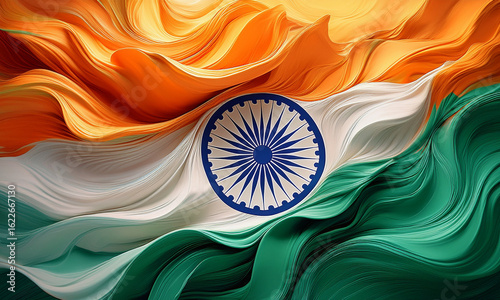 illustration of Abstract tricolor Indian flag watercolor background for Happy Independence Day of India
