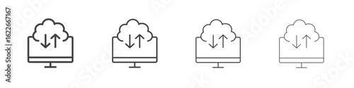 Cloud computing icon concept Linear Pictogram. Simple element illustration.