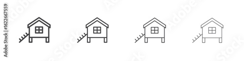 Chicken coop icon concept Linear Pictogram. Simple element illustration.