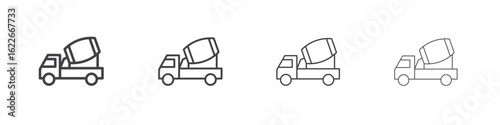 Cement truck icon concept Linear Pictogram. Simple element illustration.