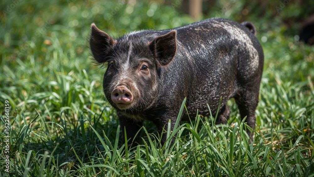 Fototapeta premium Plant-eating miniature pig variety