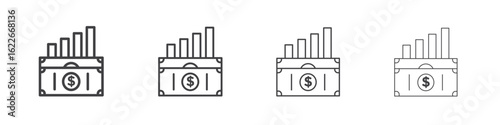 capital gain icon concept Linear Pictogram. Simple element illustration.