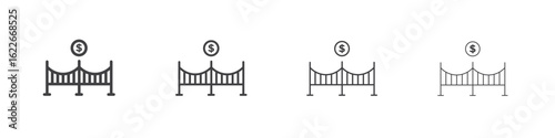 Bridging loan icon concept Linear Pictogram. Simple element illustration.